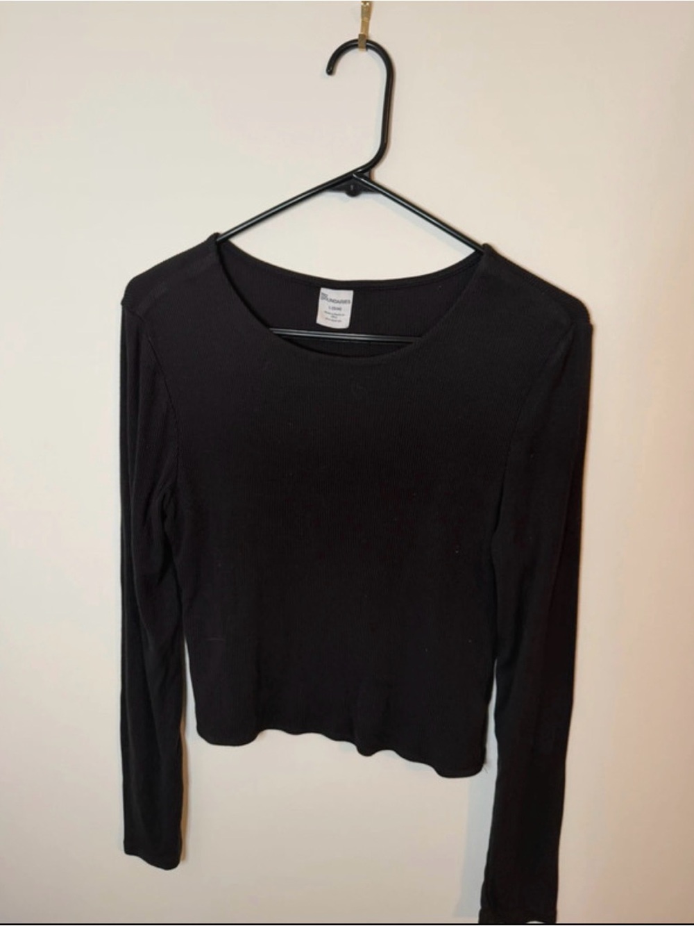 No‎ Boundaries Black Ribbed Long Sleeve Crew Top